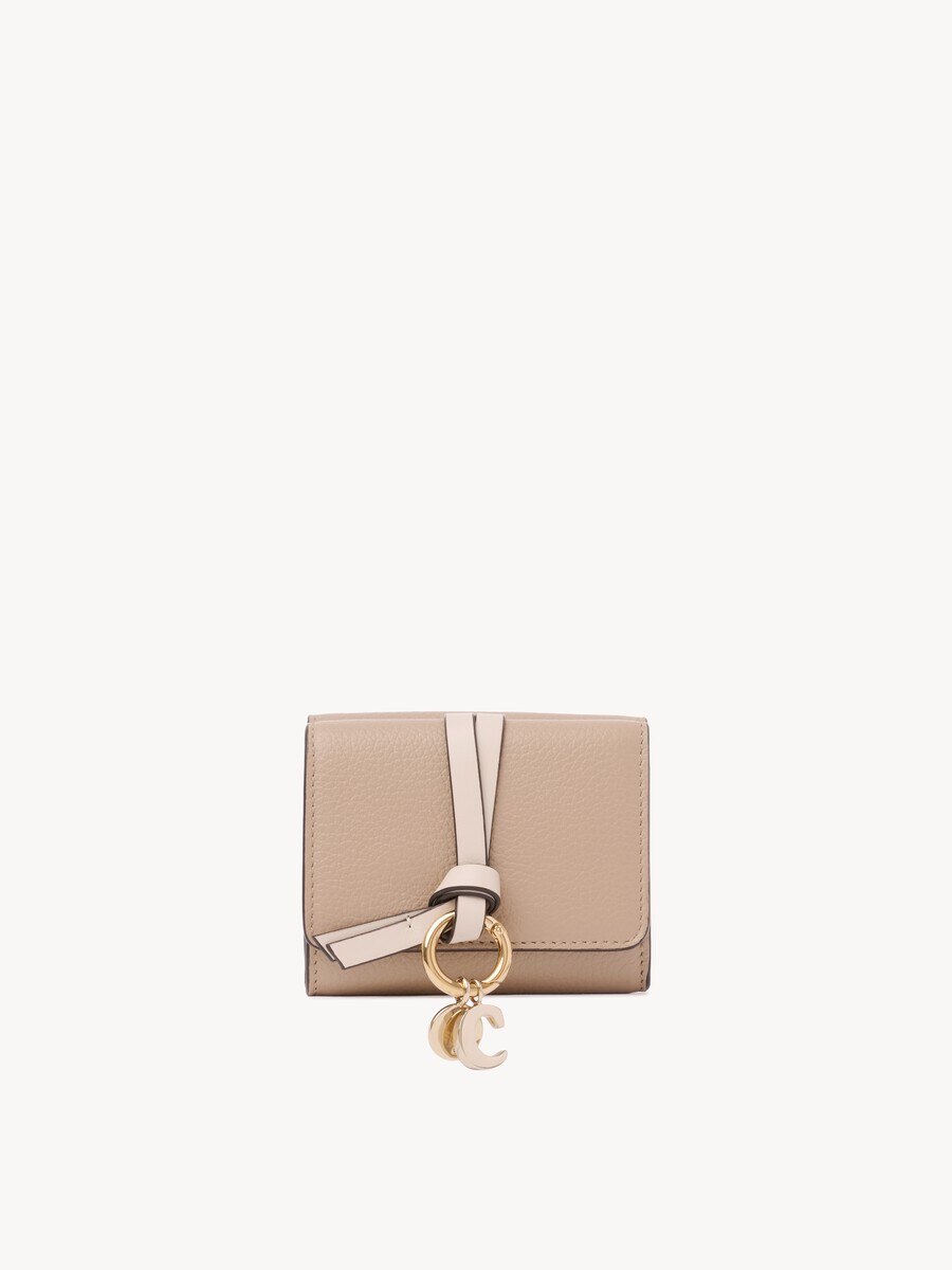 Mini Alphabet tri-fold in grained leather  - 1