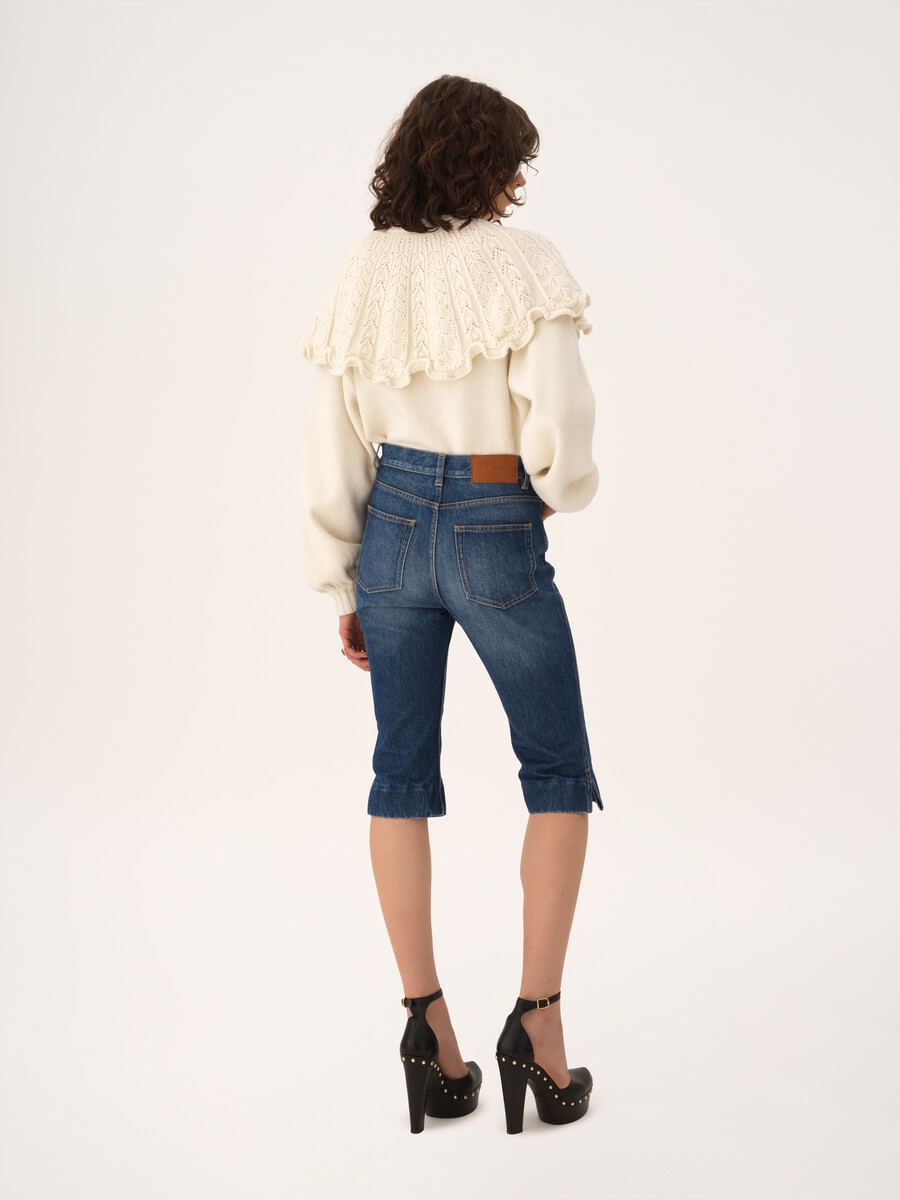 High-rise capri jeans in denim - 3