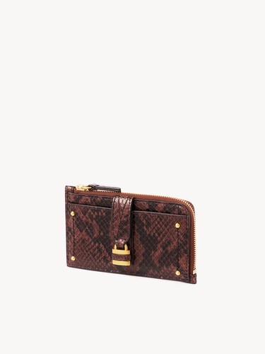 Small Paddington purse with card slots in python-effect leather - 3