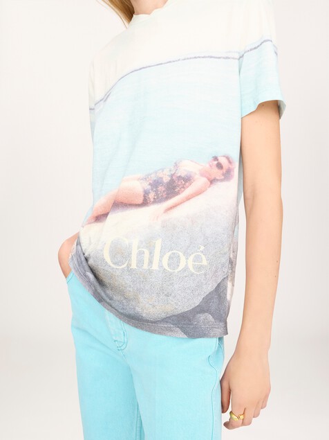 Crew-neck logo T-shirt in cotton jersey