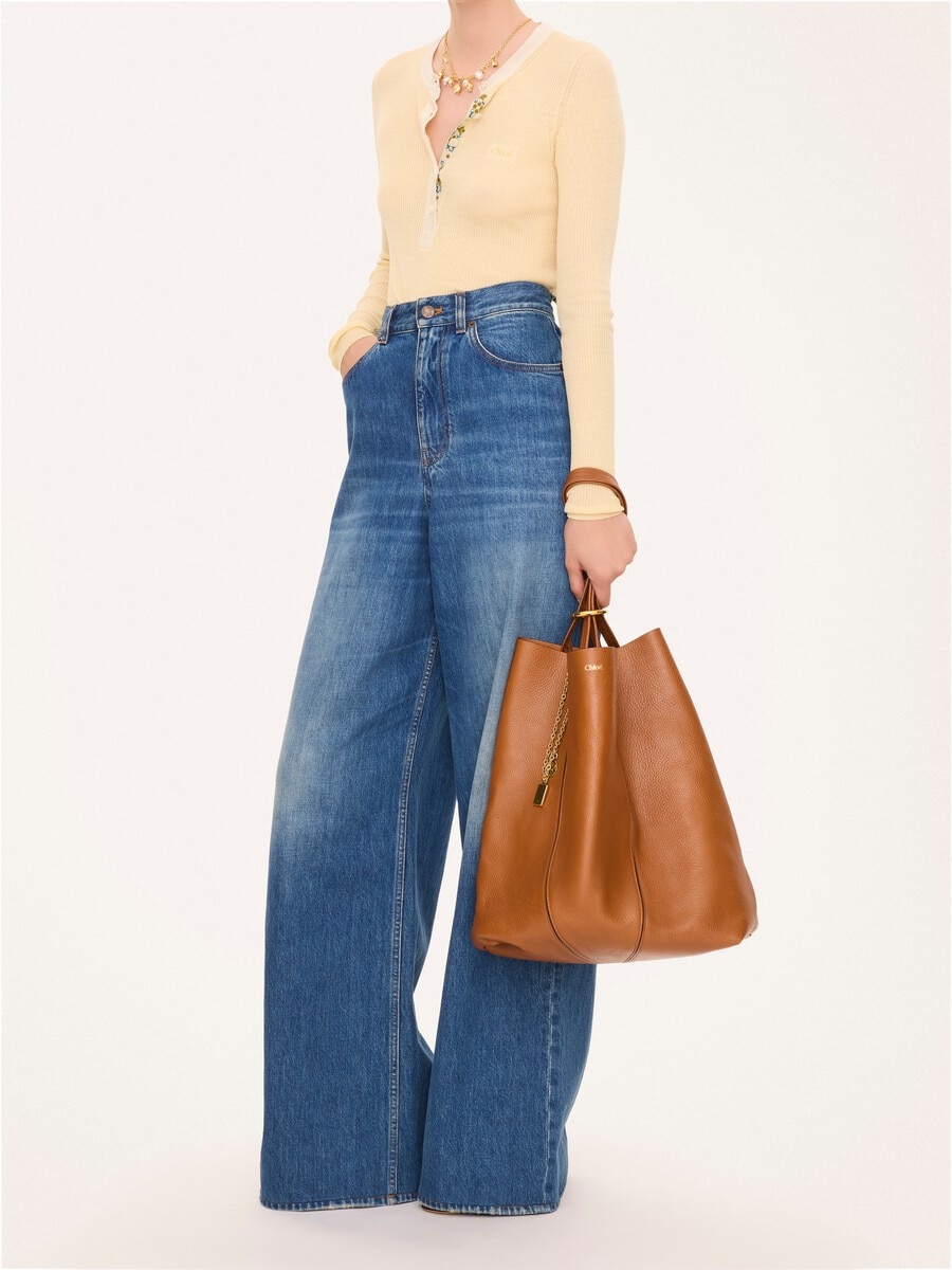 Large Chlo&eacute; Spin tote bag in grained leather - 6
