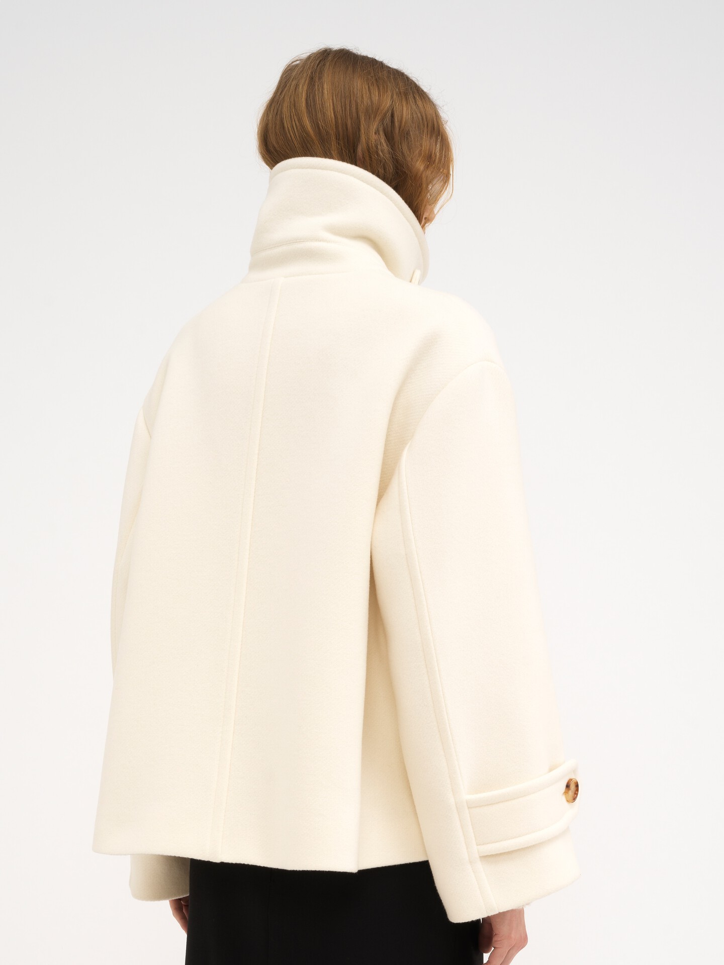 Oversized short coat in wool - 4.0