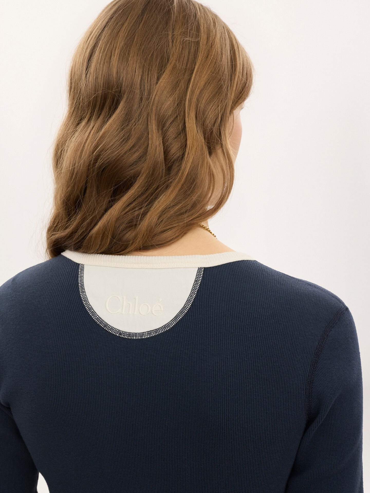 Fitted Henley shirt in cotton jersey - 6.0