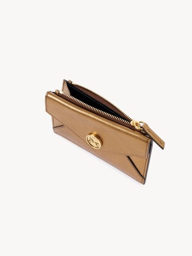 Small Envelope purse with card slots in metallized leather - 5