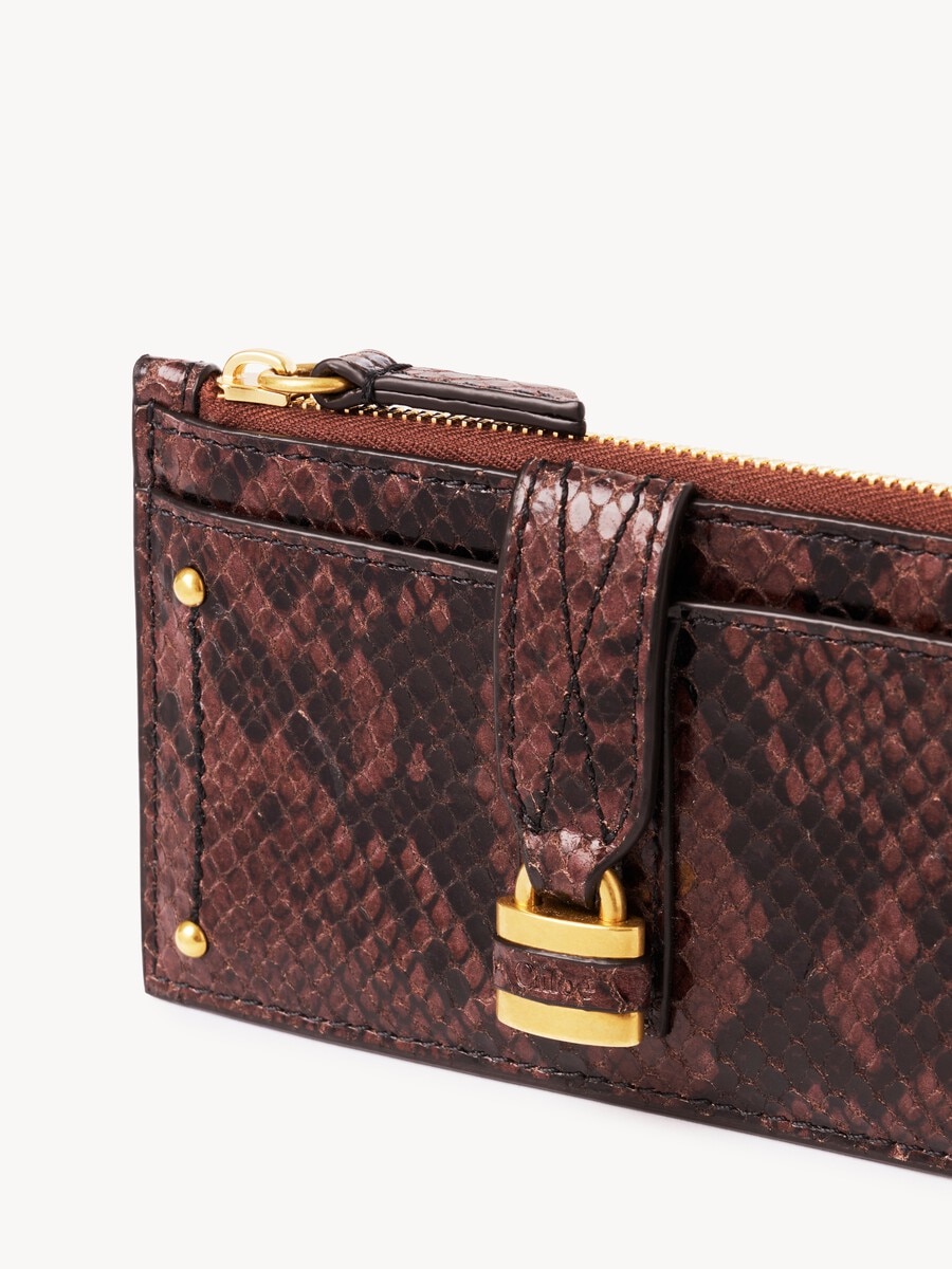Small Paddington purse with card slots in python-effect leather - 6