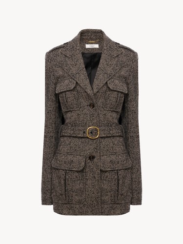 Utilitarian jacket in chevron wool - 2