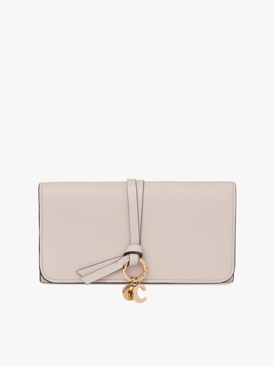 Alphabet wallet with flap in grained leather - 1