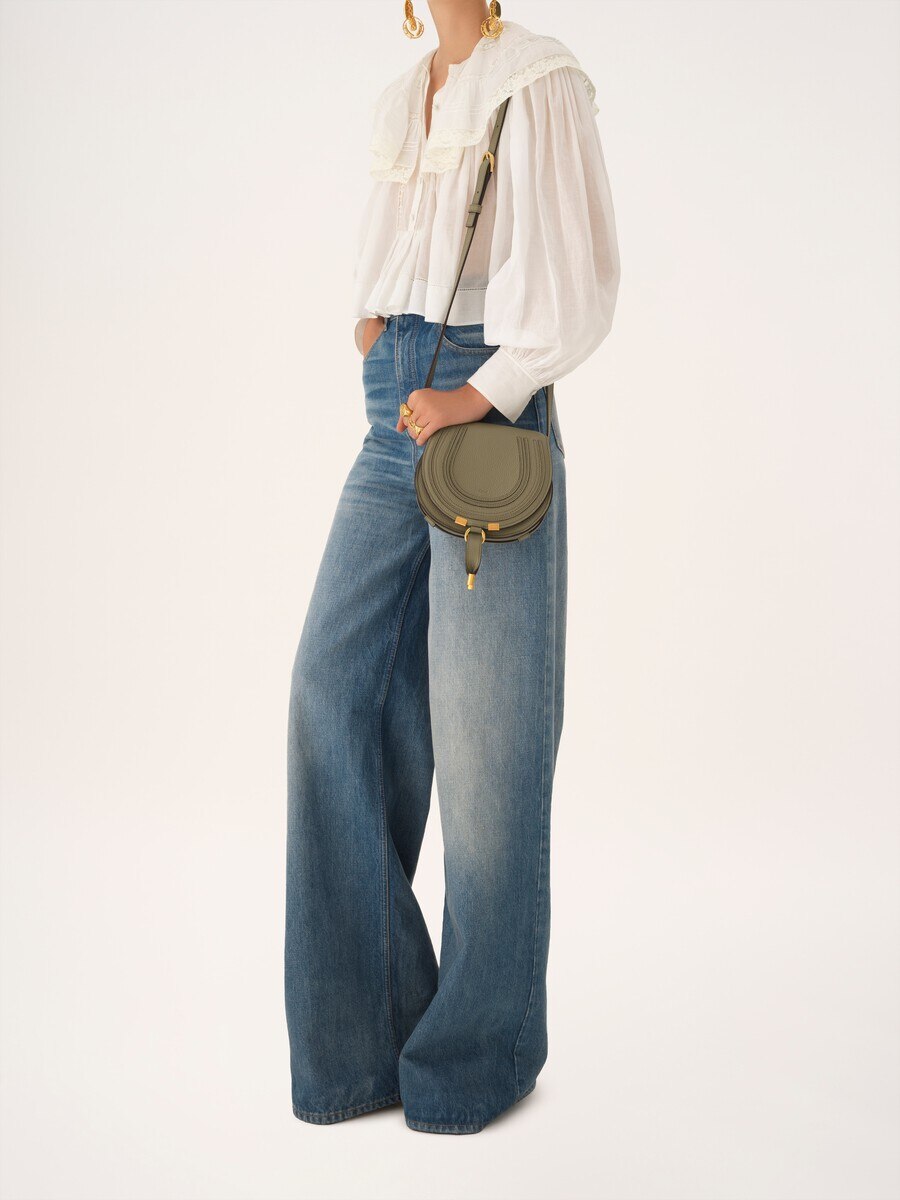 Small Marcie saddle bag in grained leather - 7