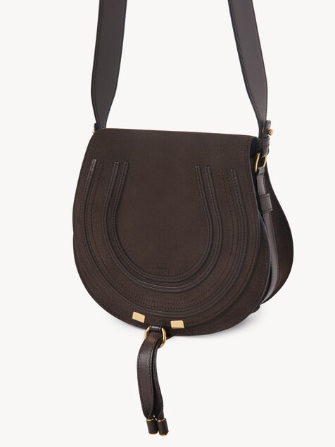 Marcie saddle bag in suede leather