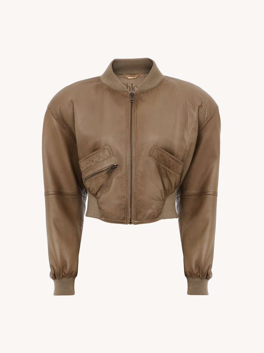 Cropped blouson in leather - 2