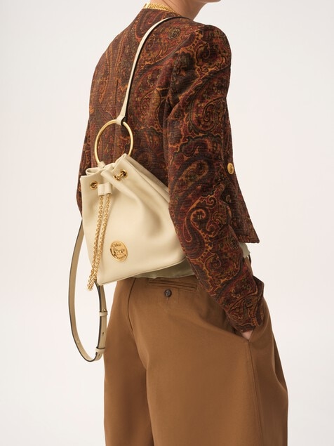 Small Bracelet backpack in grained leather