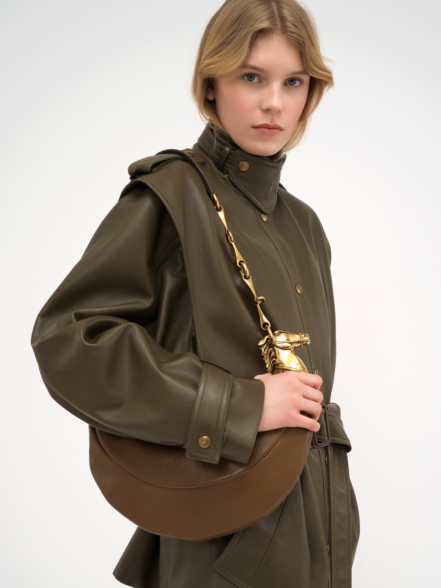 Chain Horse shoulder bag in soft leather - 7.0