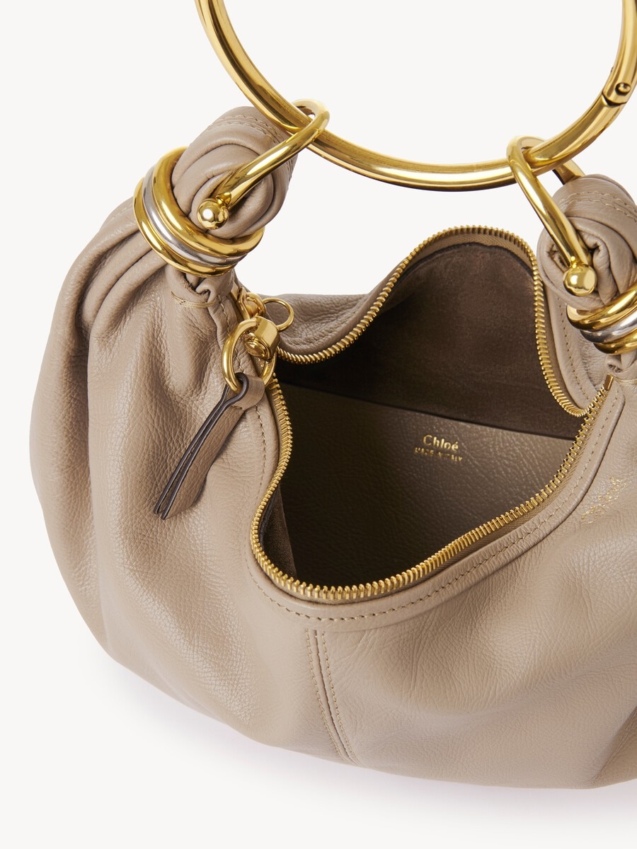 Small Bracelet hobo bag in grained leather - 6