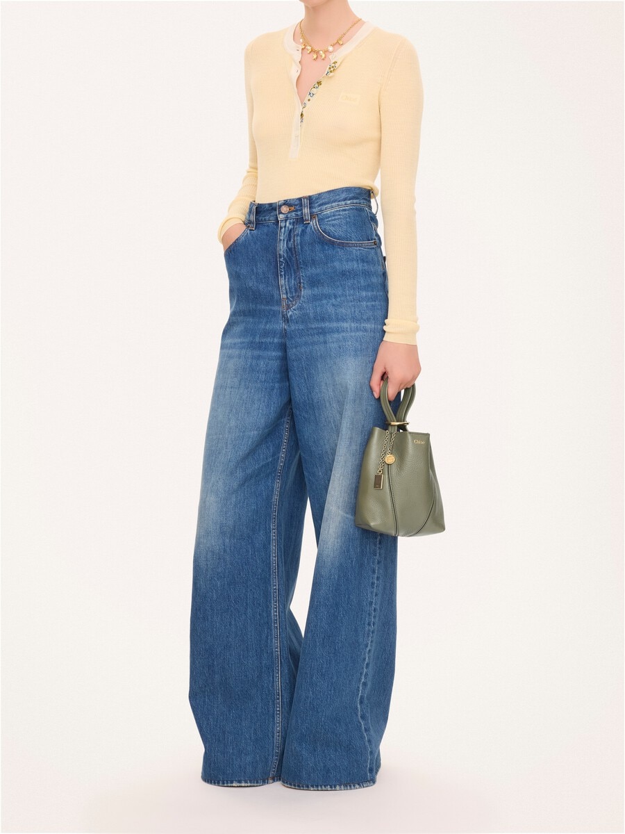 Small Chlo&eacute; Spin tote bag in grained leather - 7