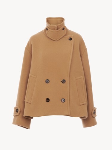 Oversized short coat in wool - 2