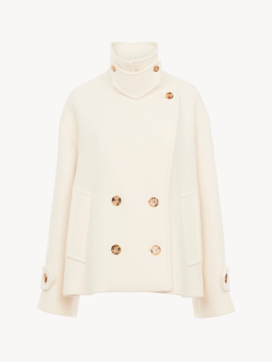 Oversized short coat in wool - 2