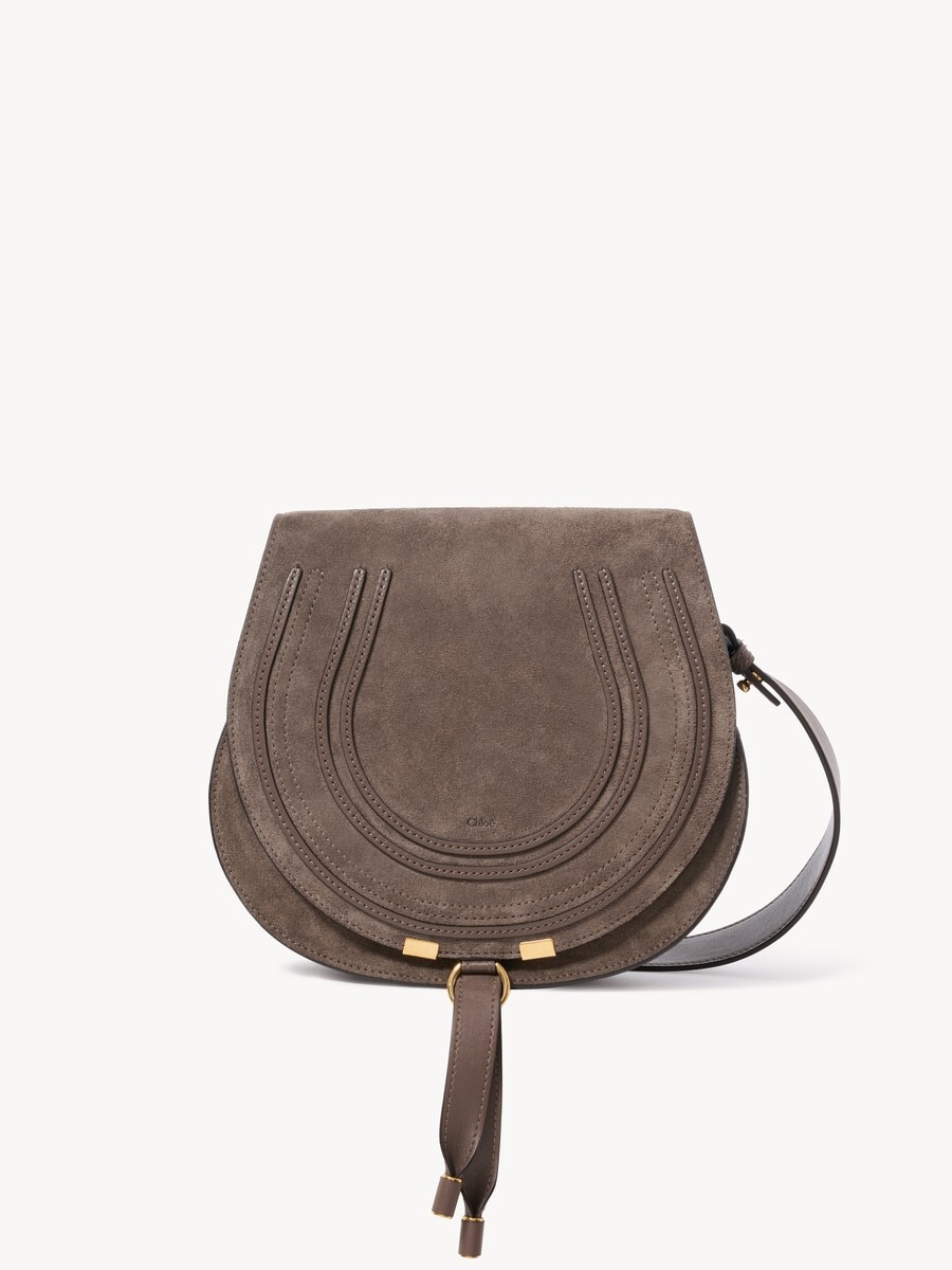 Marcie saddle bag in suede leather - 1