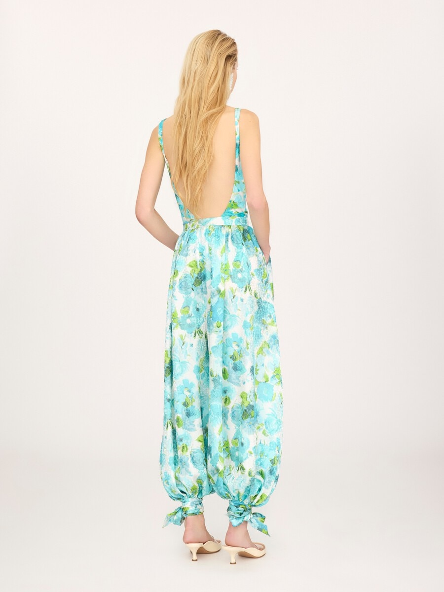 Fluid pleated pants in silk jacquard - 4