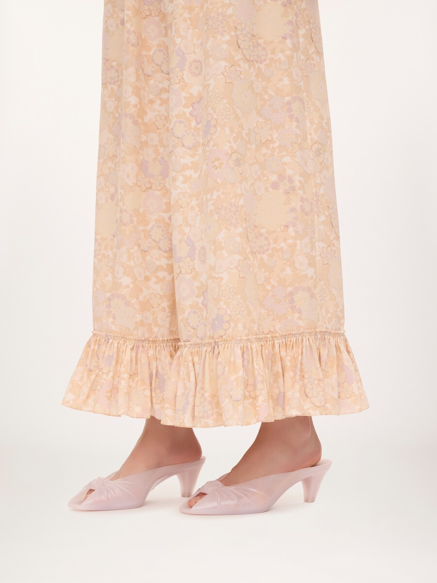 Pantalones cropped fluidos de crep&eacute; de seda china - 6