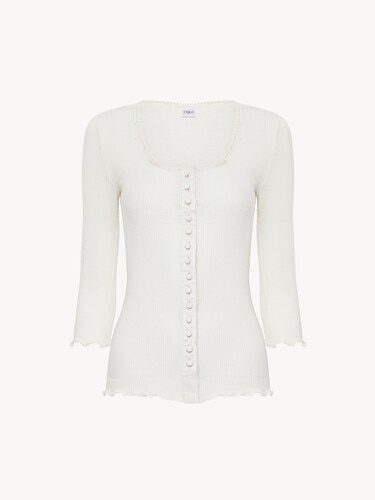 Fitted top in cotton & silk jersey - 2