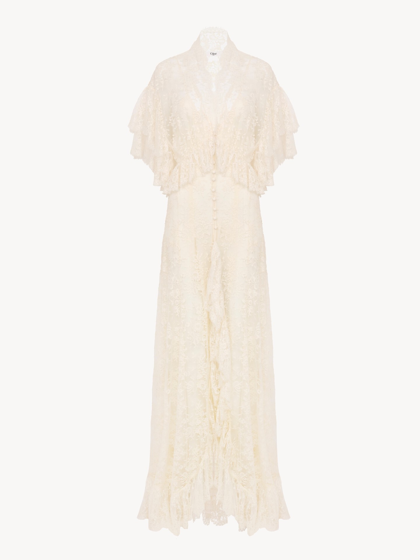 Robe longue &agrave; volants en dentelle - 2.0