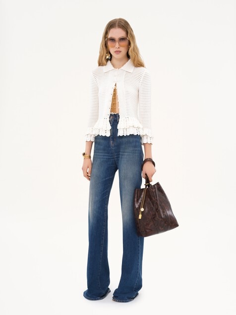 Sac cabas Chlo&eacute; Spin en cuir effet python