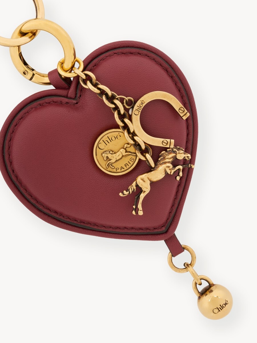 Charm de bolso llavero Chlo&eacute; Symbols Heart de cuero suave - 3