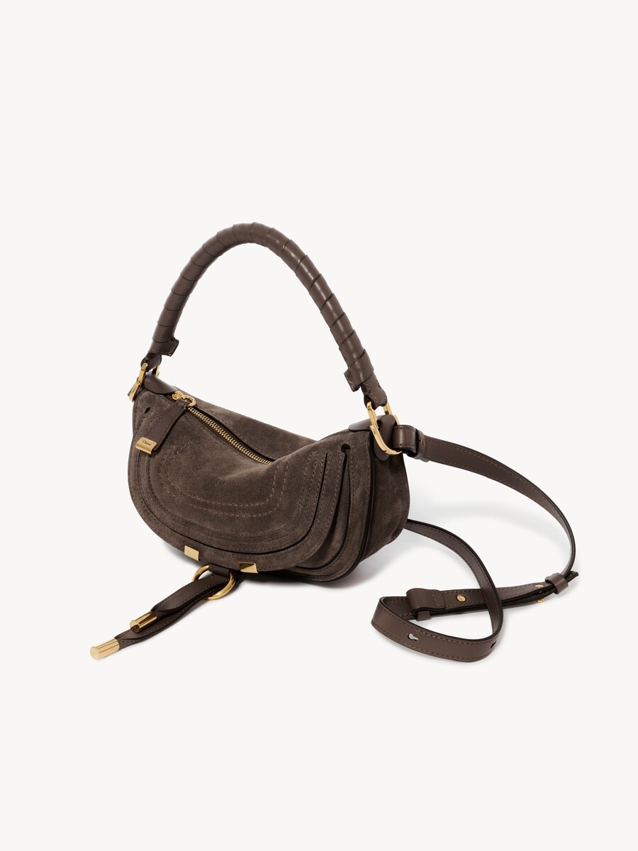 Mini Marcie shoulder bag in suede leather - 5