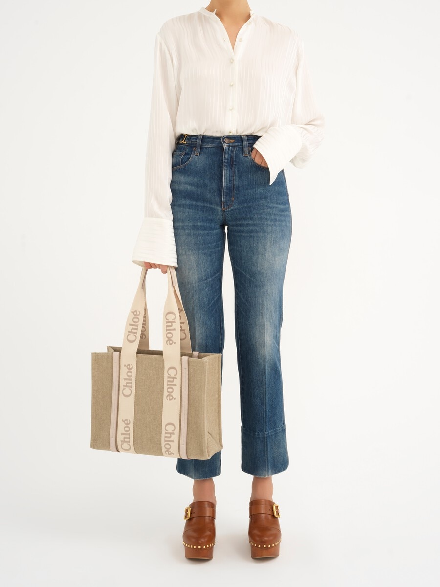 Bolso tote Woody de lino - 8