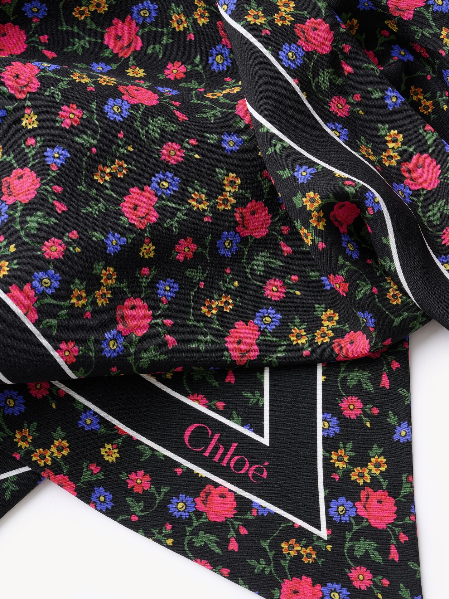The Chlo&eacute; Folk bandeau scarf in silk cr&ecirc;pe - 3.0