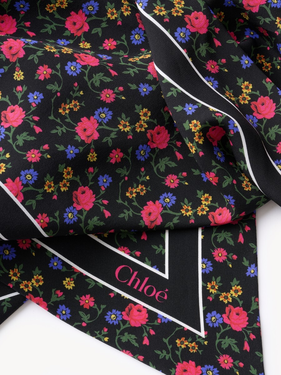 The Chlo&eacute; Folk bandeau scarf in silk cr&ecirc;pe - 3