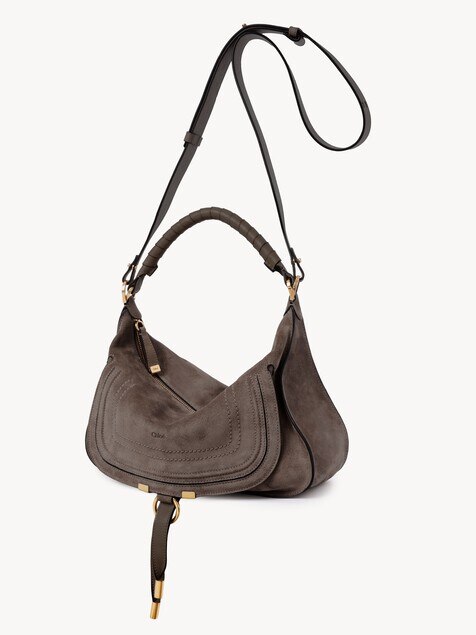 Small Marcie shoulder bag in suede leather
