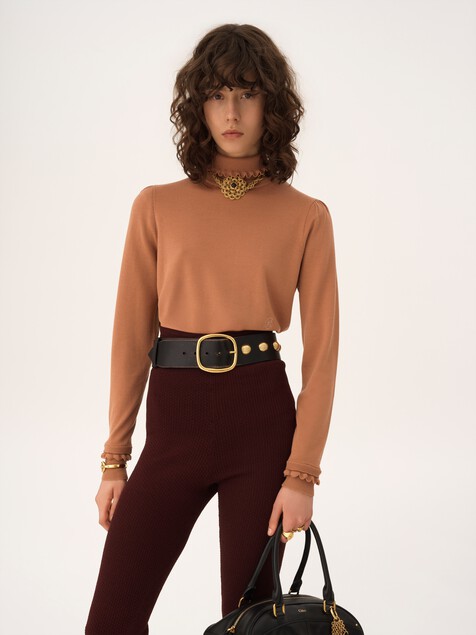 Turtleneck sweater in a merino wool knit