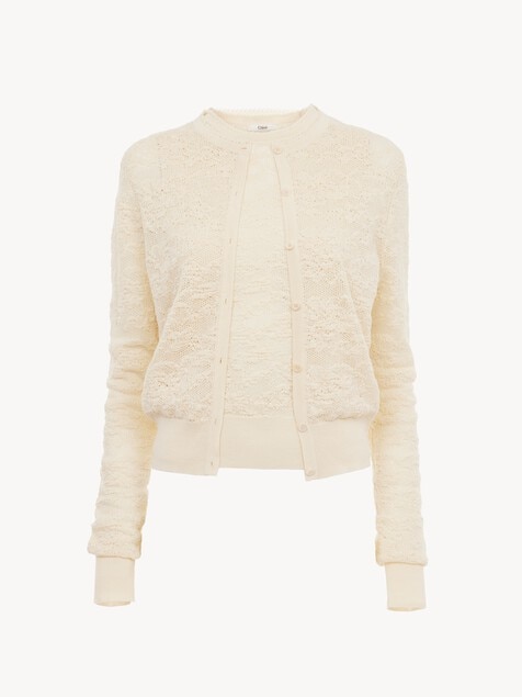 Twin set in cotton-silk knit