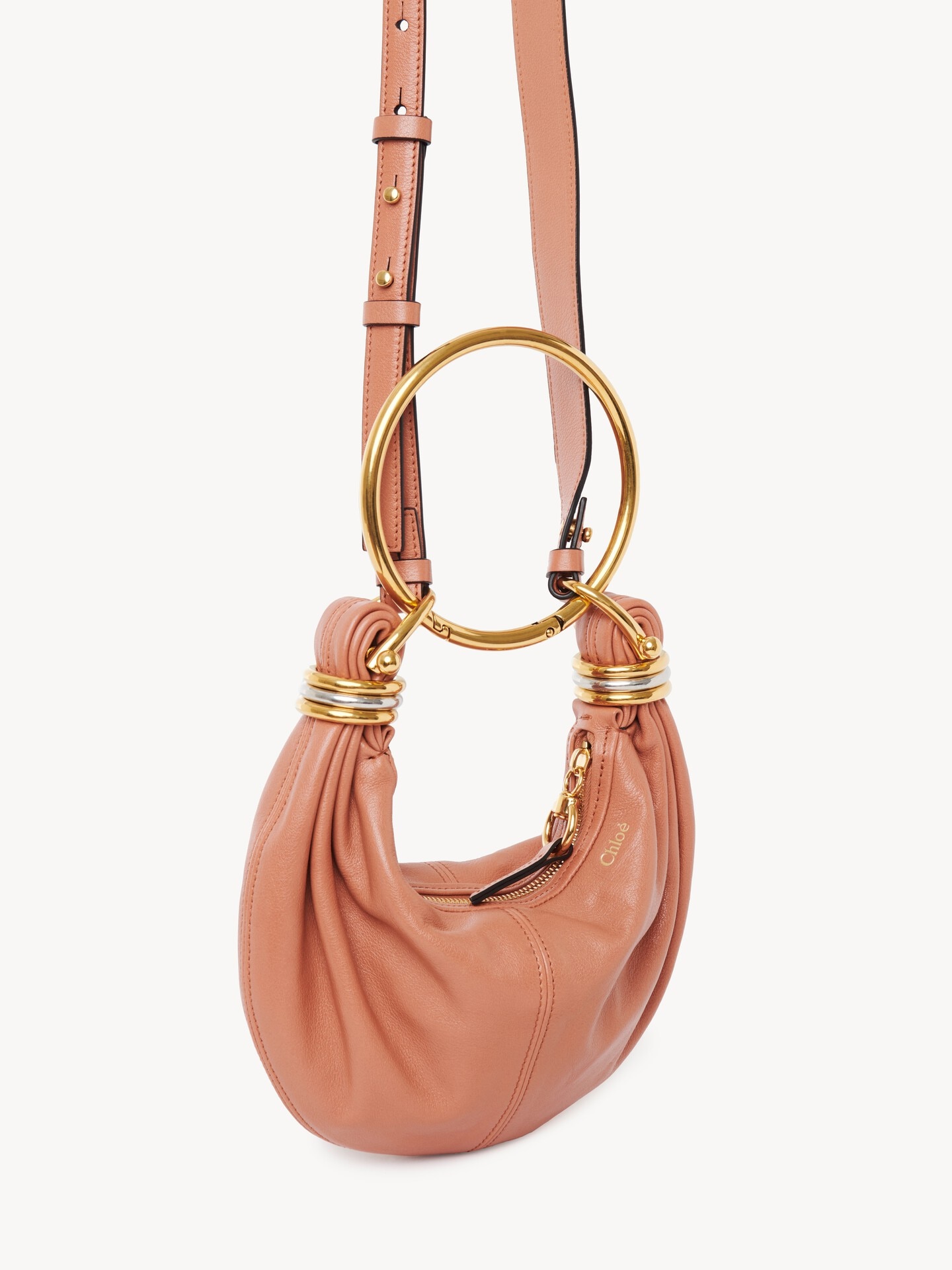 Mini Bracelet Hobo bag in grained leather - 3.0
