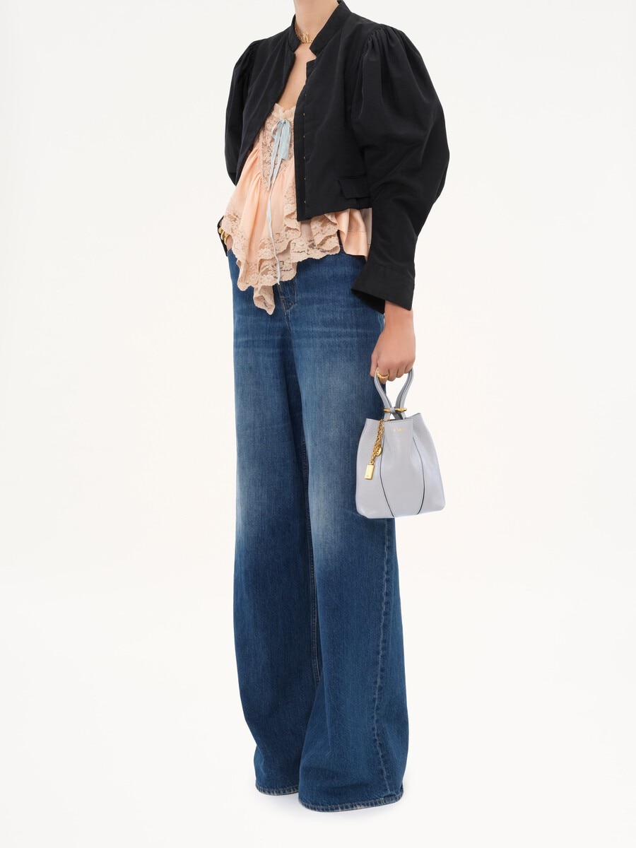 Small Chlo&eacute; Spin tote bag in grained leather - 7