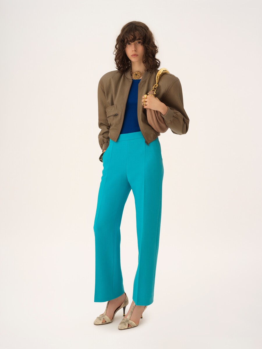 Cropped blouson in leather - 1
