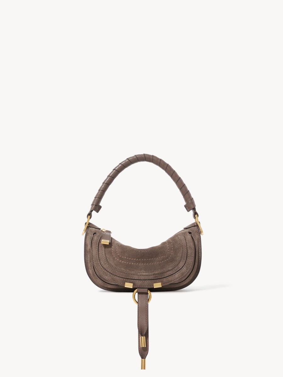 Mini Marcie shoulder bag in suede leather - 1