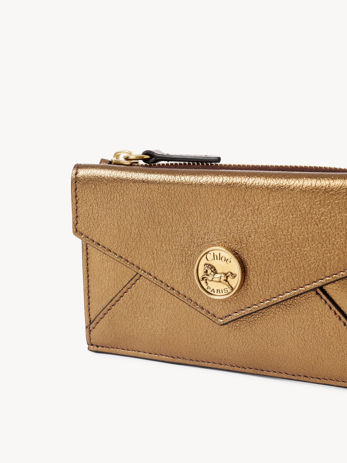 Small Envelope purse with card slots in metallized leather - 3.0