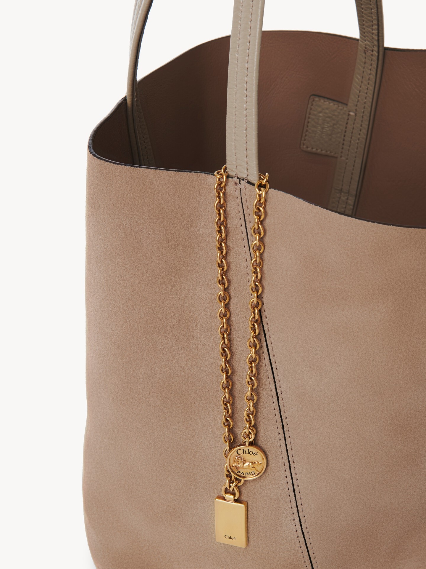 Sac cabas Chlo&eacute; Spin en cuir velours - 6.0