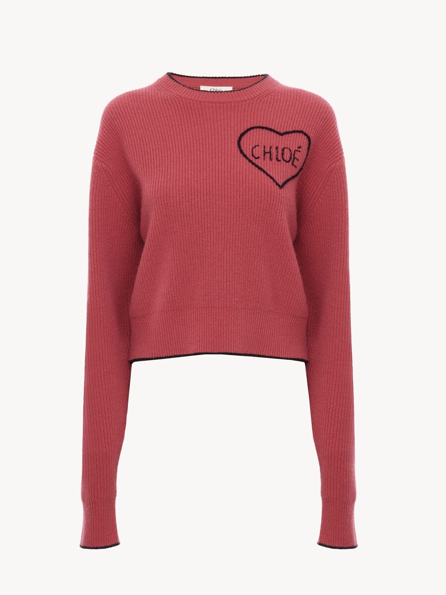 Cropped fitted logo sweater in a wool knit - 2