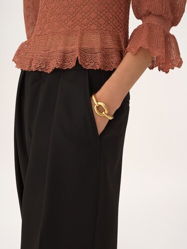 High-rise tailored pants in wool gabardine - 6