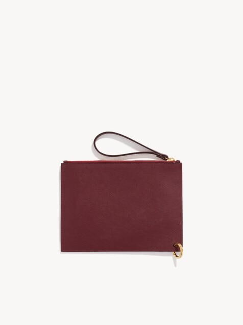 Chlo&eacute; Spin zipped pouch in suede & soft leather