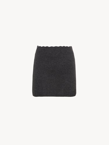Fitted mini skirt in a wool & cashmere knit - 2