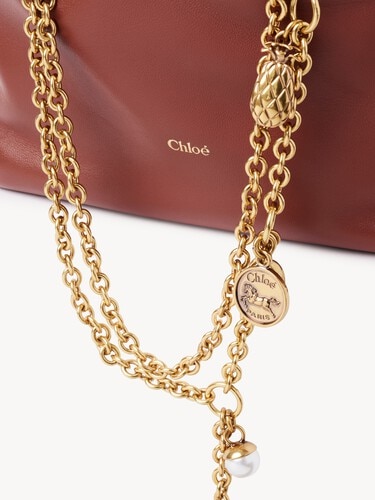 Small Chlo&eacute; Icons shoulder bag with chain in soft leather - 7