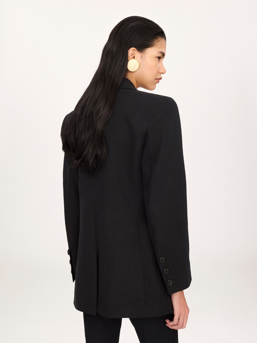 Chaqueta de sastre oversize de crep&eacute; de lino - 7