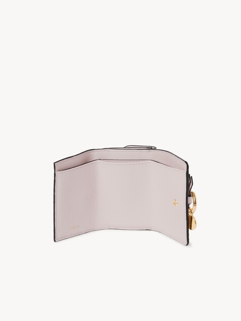 Mini Alphabet tri-fold in grained leather