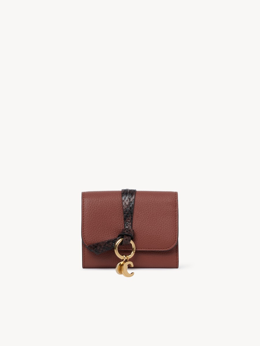 Small Alphabet tri-fold in grained leather - 1