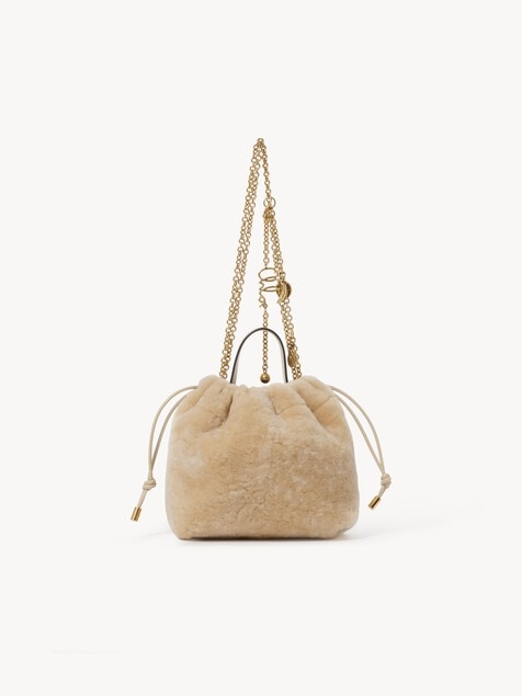Mini Chlo&eacute; Icons shoulder bag with chain in shearling