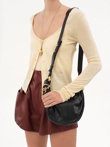 Mini Bracelet Hobo bag in grained leather - 9